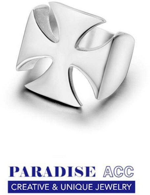 PARADISE 最高品質 平滑 光面 十字架 鈦鋼 寬版戒指 指環 個性 朋克 316L 不掉色不過敏 復古