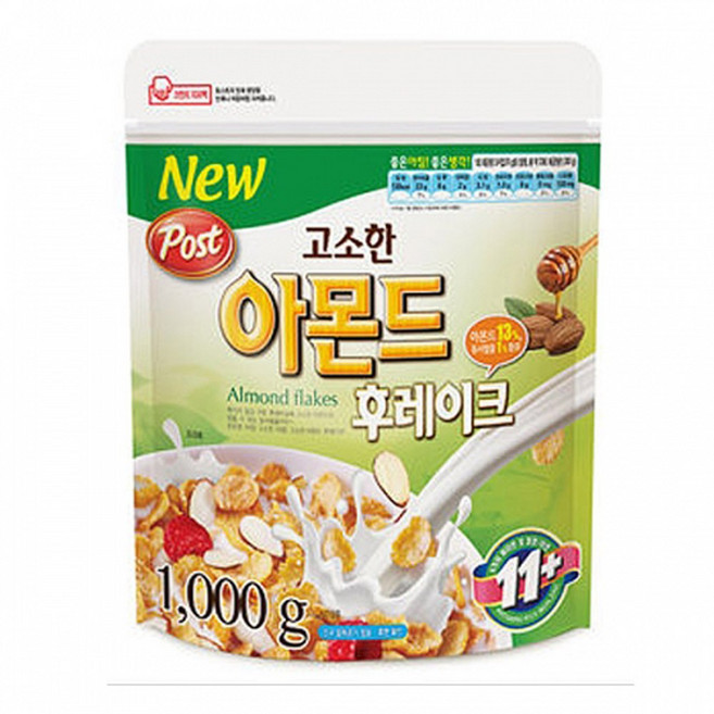 포스트 아몬드후레이크 1kgx3개(반박스)+포켓몬 스티커 5장, 1kg