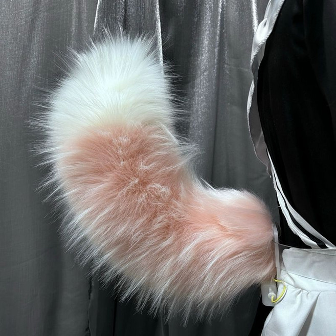 움직이는 꼬리 할로윈 울프킹 악세사리 연극 분장 여우, 전동 버전, 1개, 스타일B핑크화이트