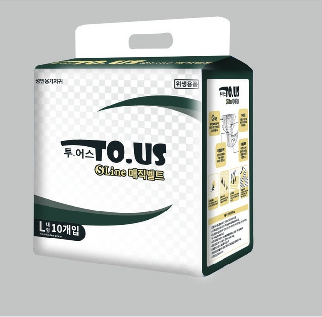 투어스 성인용기저귀 S-Line 매직벨트 대형 80매, 특대형, 1세트