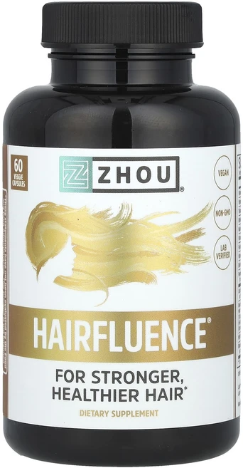 Zhou Nutrition 헤어플루언스 프리미엄 모발 성장 포뮬라 60 야채 캡슐, Zhou Nutrition 헤어플루언스..., 1개, 60정 - 쿠팡