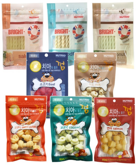 뉴트리오 치아에 좋은 껌 강아지 애견 덴탈 껌 치석제거 간식, 6개, 80g