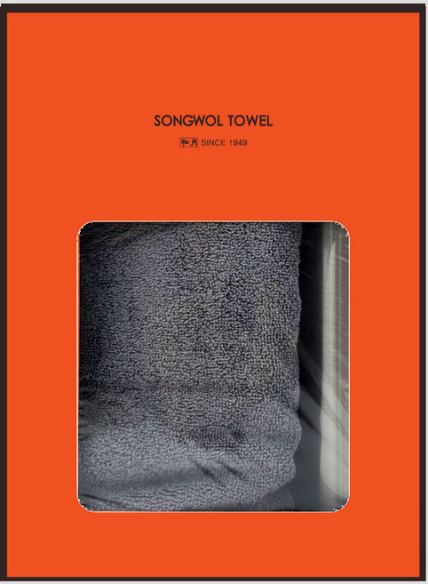 송월타올 뉴컬러1매 LED 온도텀블러 500ML 창문형 주황 박스 답례품 선물세트, 1세트, 뉴컬러 회색+텀블러 화이트