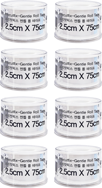 프리컷픽스 젠틀 롤 2.5cm x 75cm 실리콘반창고 테이프1매입 srto 실리콘테이프 방수 롤형, 8개, 1개입
