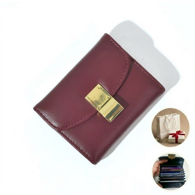 로맨틱유어스 소가죽 아코디언 카드지갑 [ 5컬러 대용량 똑딱이 20대 30대 여자 가죽 명함 지갑 ]