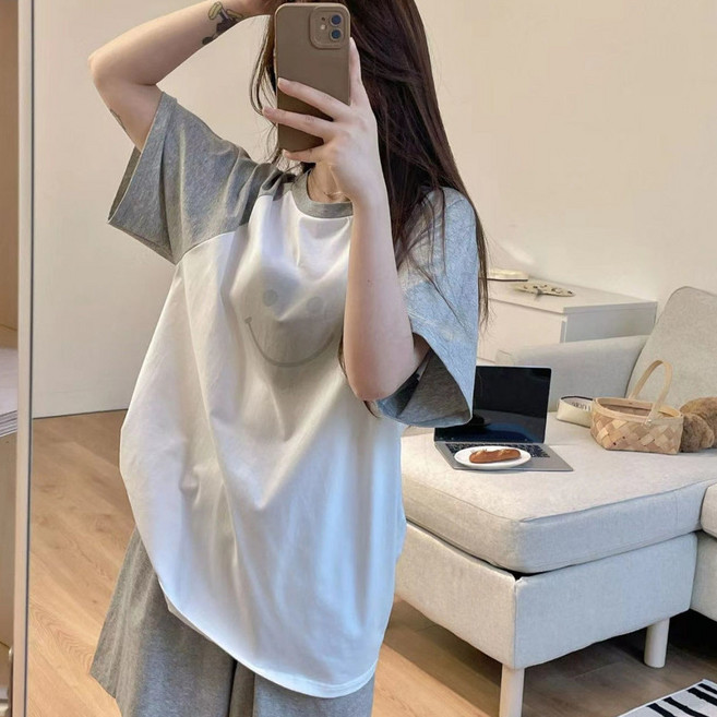 夏季新款可愛甜美兩件式睡衣家居服套裝