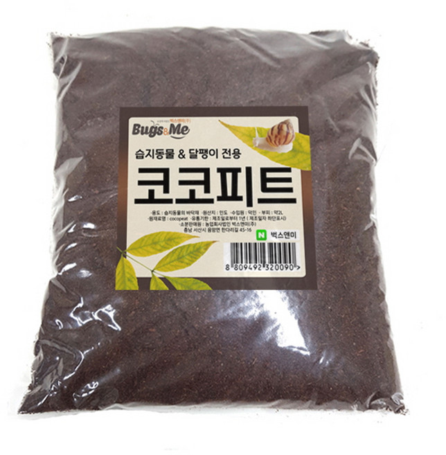 벅스앤미 코코피트 2리터 달팽이흙 바닥재, 1개, 2L