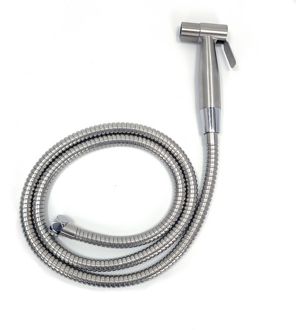 욕실 스프레이건 국산 메탈호스 세트, 실버, 1.5m