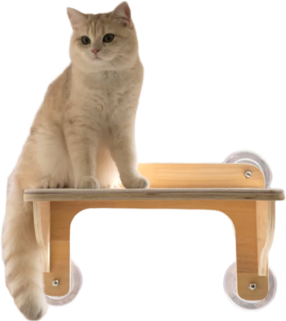 디바피스 고양이 창문 원목 캣타워 캣워커 캣선반 스텝 해먹, 우드+아이보리(카페트), 1개, 라운지