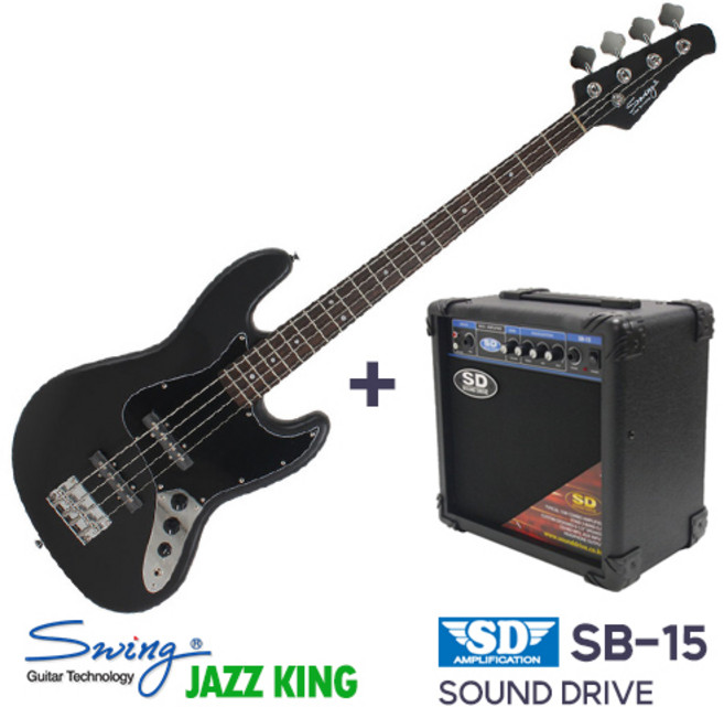 스윙 재즈킹 베이스+앰프포함 풀패키지 SWING JAZZ KING 베이스기타 앰프, MBK-로즈우드, 1개