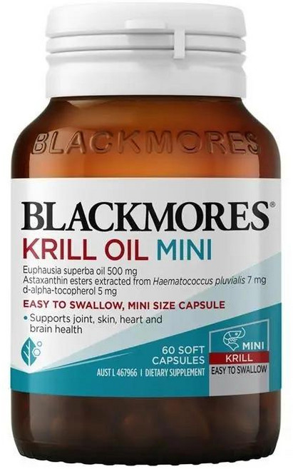 호주 블랙모어스 Blackmores Krill Oil Mini 크릴오일 미니 캡슐, 2개, 60정