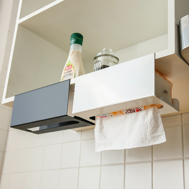 [CH4786202] 홈앤정Home&J 거치식 핸드타올 케이스걸이 키친티슈 디스펜서 냅킨 각티슈 키친 티슈 홀, 거치식 핸드타올 케이스_화이트