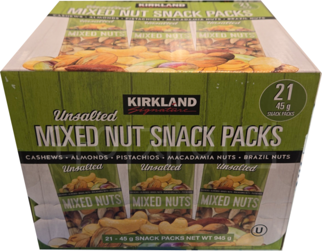 커클랜드 시그니쳐 믹스 넛 스낵 팩 | KIRKLAND SIGNATURE MIXED NUT SNACK PACKS, 945g, 1개