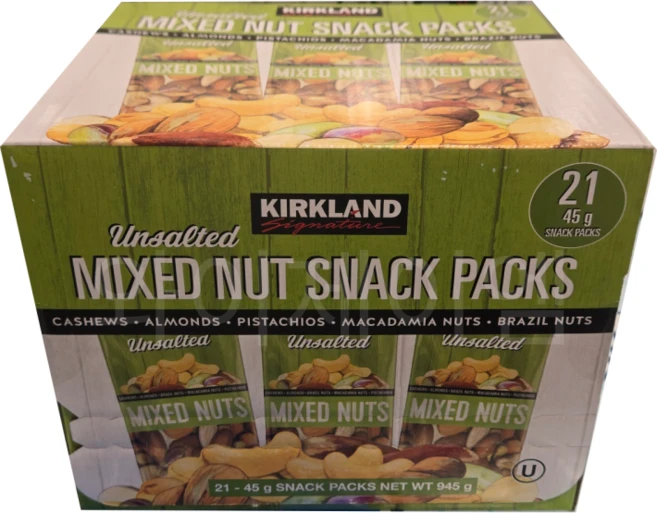 커클랜드 시그니쳐 믹스 넛 스낵 팩 | KIRKLAND SIGNATURE MIXED NUT SNACK PACKS, 945g, 1개 - 쿠팡