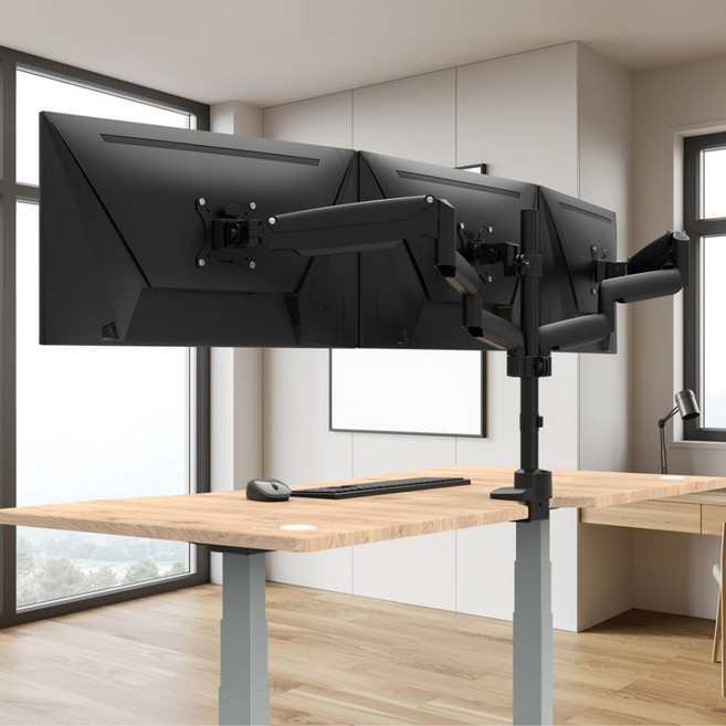 카멜마운트 트리플 벽면 밀착형 상하 거치대 모니터암 CMA2TB 블랙, 32인치 트리플모니터암, 1개