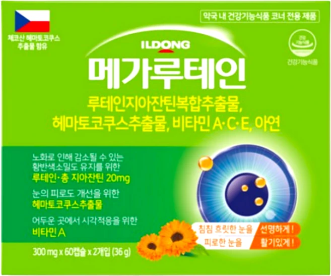 일동 메가루테인 60캡슐 2개월 120캡슐 4개월, 1박스, 60정 - 쿠팡