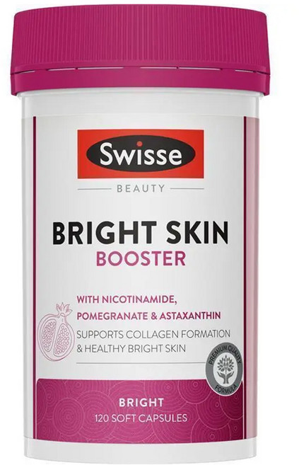 Swisse 菸鹼醯胺石榴蝦紅素亮膚軟膠囊, 120顆, 1罐