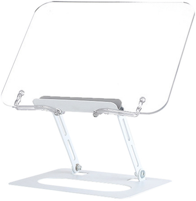 4세대 높이 각도 조절 접이식 독서대 책받침대 독서 책받침 스탠딩 받침대 거치대 책거치대 북스탠드 책스탠드 다용도 스탠드, R99882S, 투명, 1개