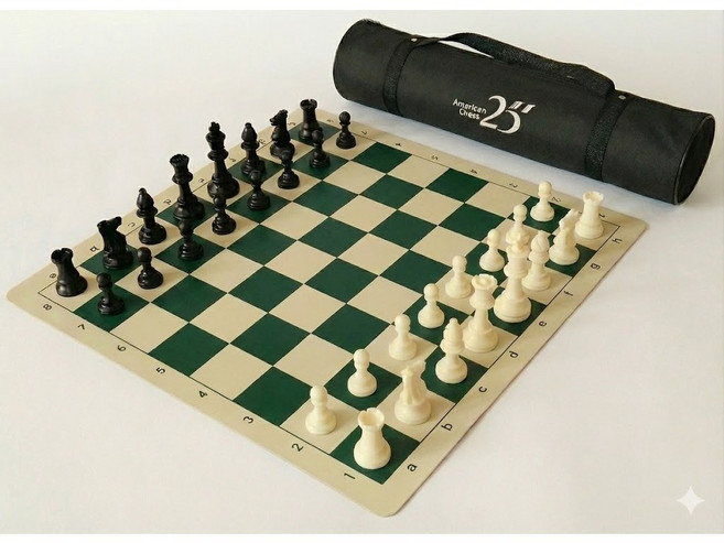 플레이더게임 체스풀세트 20인치 Chess full set 가방포함 방과후체스 캠핑 토너먼트 풀세트, 1개, 그린
