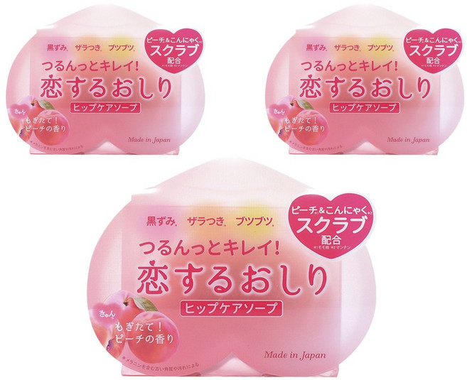 코이스루오시리 힙케어 솝 복숭아향, 80g, 3개입