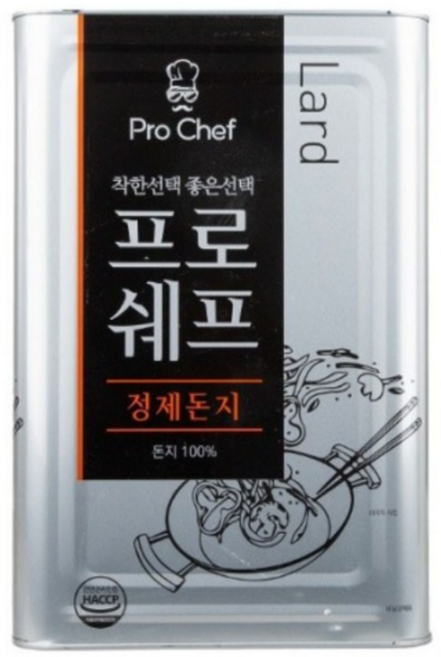 씨와이프로 정제돈지100% 라드유 돼지기름 돈지, 13kg, 1개