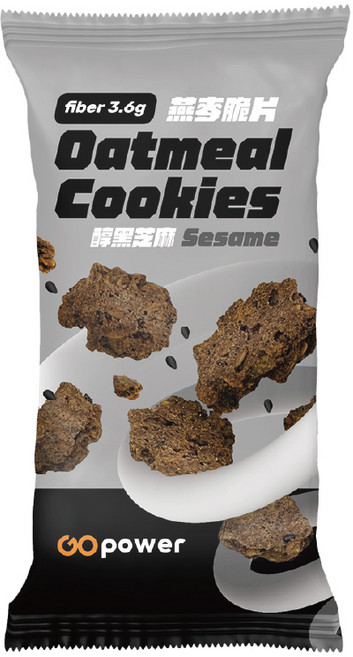 GOpower果果能量 燕麥脆片【醇黑芝麻】高蛋白 健身補給, 1包, 40g