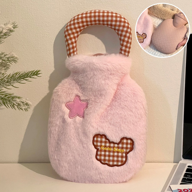 지에치 온열 보온물주머니 미니 휴대용 누수방지 찜질 온수팩 핑크, 1개