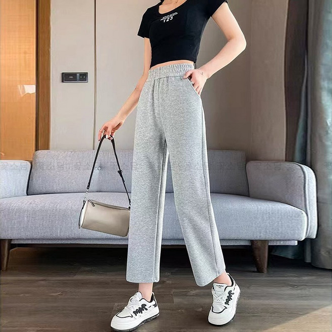 꽃소담 키작녀 8부 9부 세미 와이드 트레이닝 밴딩 바지 MAL26A14