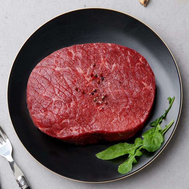 [농협안심한우] 1등급 한우 우둔살 400G 스테이크 덩어리 큐브 슬라이스, 02) 우둔살 스테이크 400g, 1개