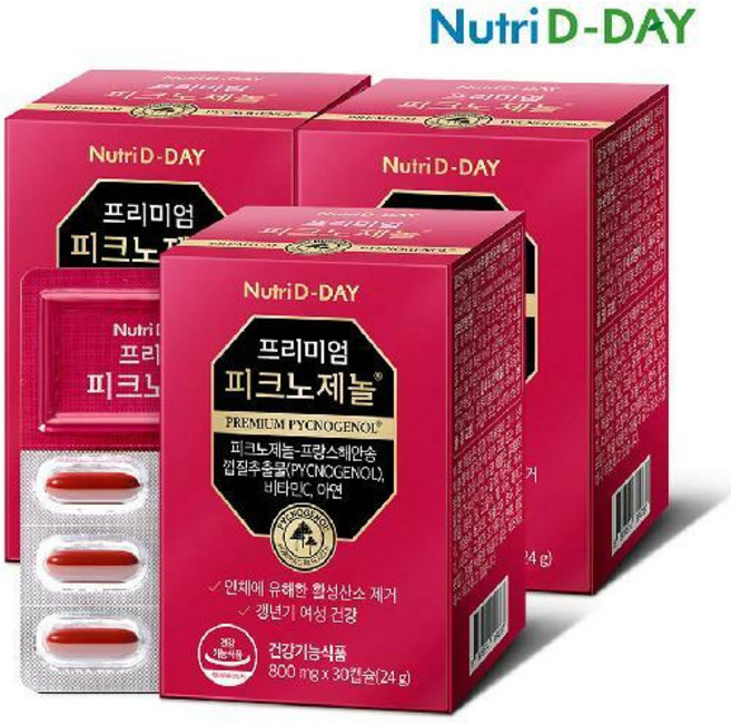 뉴트리디데이 갱년기 프리미엄 피크노제놀 3박스 총3개월분, 30정