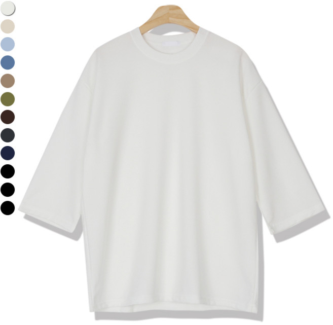 오마보이 남성용 링클프리 사방스판 오버핏 7부티