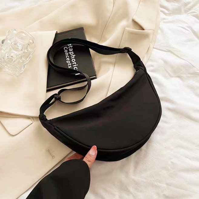 시크클립 여성 미니 반달 크로스 백 가벼운 나일론 핸드폰 가방