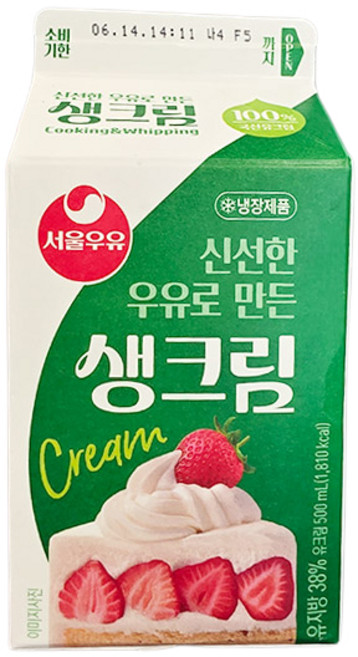 서울우유 생크림, 500ml, 1개