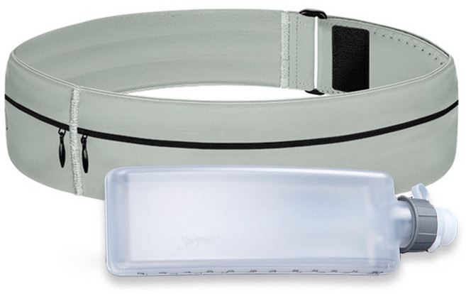 리뉴보 방수 벨크로 러닝 벨트 가방, 그레이S(물통포함), 1개