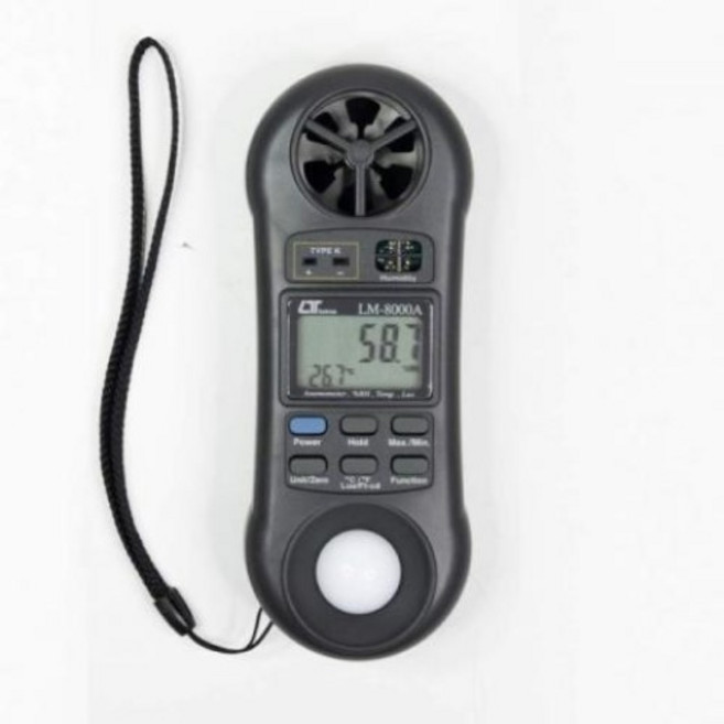 Lutron LM-8000A 四合一風速溫度濕度照度計 多功能環境測試儀, 1個, 黑