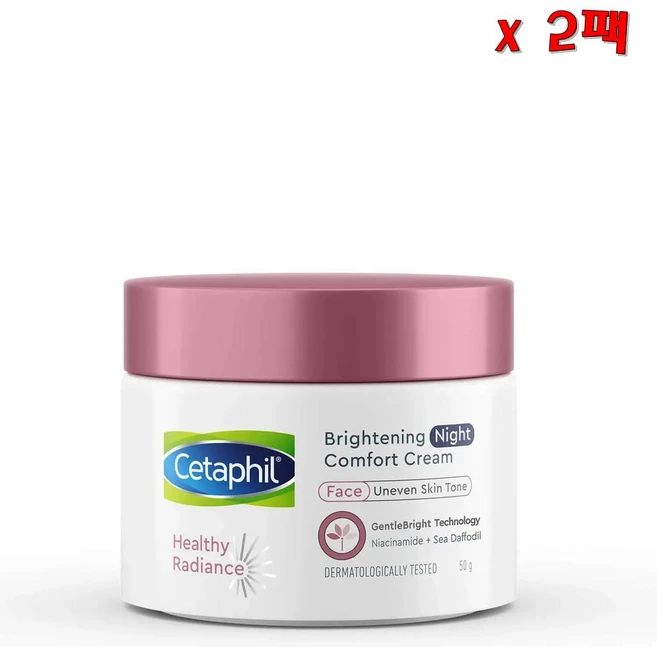 Cetaphil 세타필 헬시 레디언스 나이트 크림 위드 니아신아미드 50g 50g 2팩 - 쿠팡