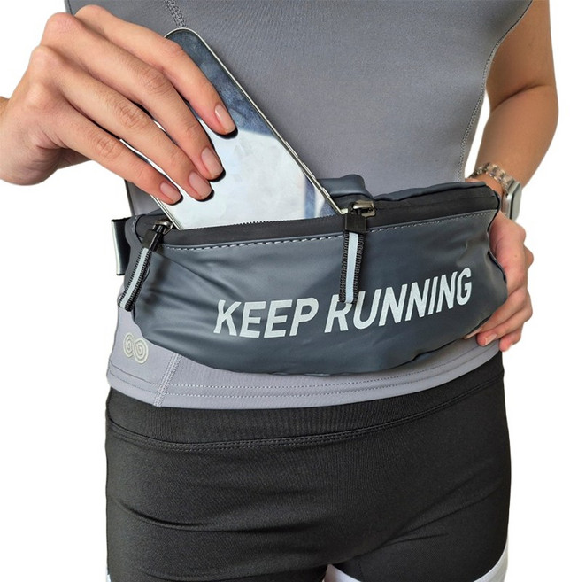 투바이젠 KEEP 러닝 힙색 벨트 허리 가방, 1개, 다크그레이