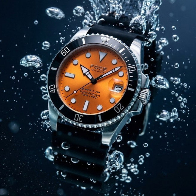 포체 밀라노 200m방수 수중 스쿠버다이버 남성 메탈/우레탄 패션시계 FM7606