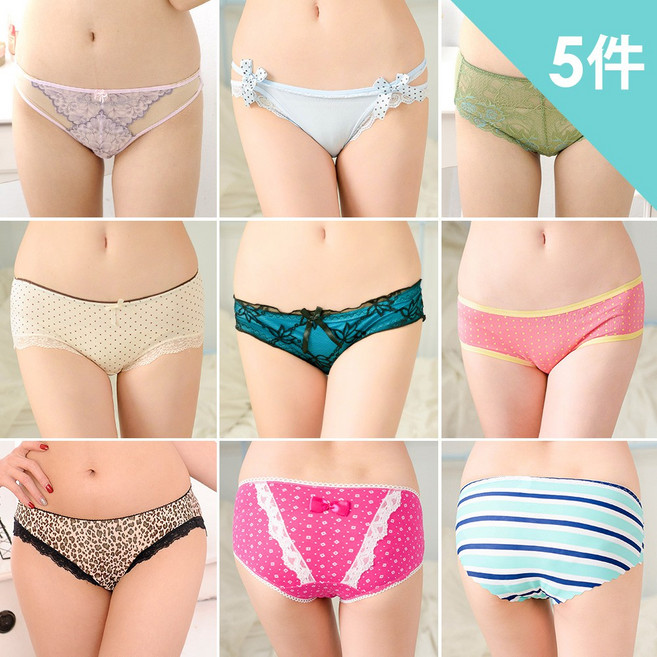 MICCH 小褲 5件入 混款隨機出貨, Free(適穿臀圍86-99cm)
