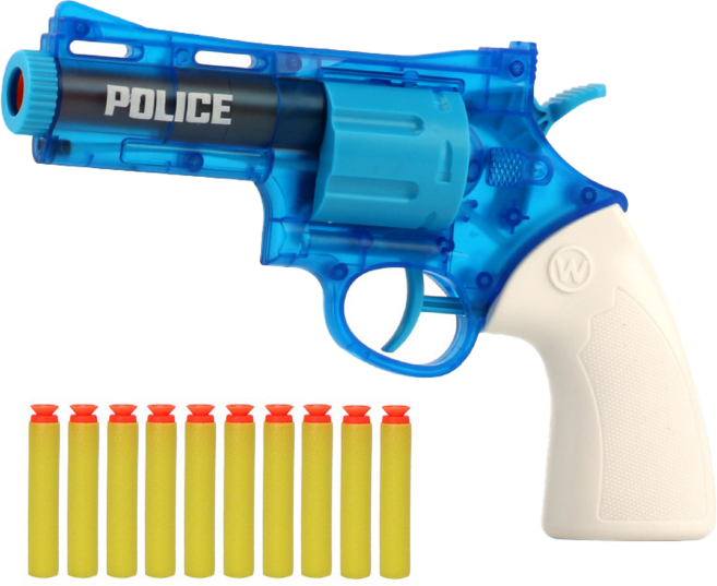 兒童玩具槍 柔軟子彈 角色扮演安全玩具, 【左輪】藍色, 1個