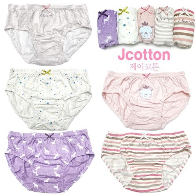 5매 여아 유아 아동 키즈 팬티 세트 캐릭터