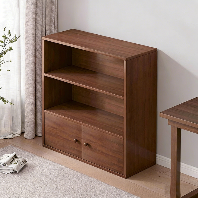 모던 책장 수납장 거실 사무실 정리 선반, 3단, C01(문이 있는)