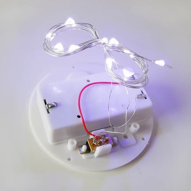 티에이치 10 개/세트 LED 라이트 업 키트 DIY 조명 미니 문자열 구리 파티 생일 웨딩 휴일 홈 장식, 01 Dia6.5 white 1M