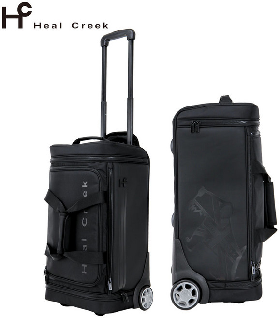 힐크릭 바퀴 휠 보스턴백 트롤리백 여행가방 골프 더플백, 블랙, 블랙