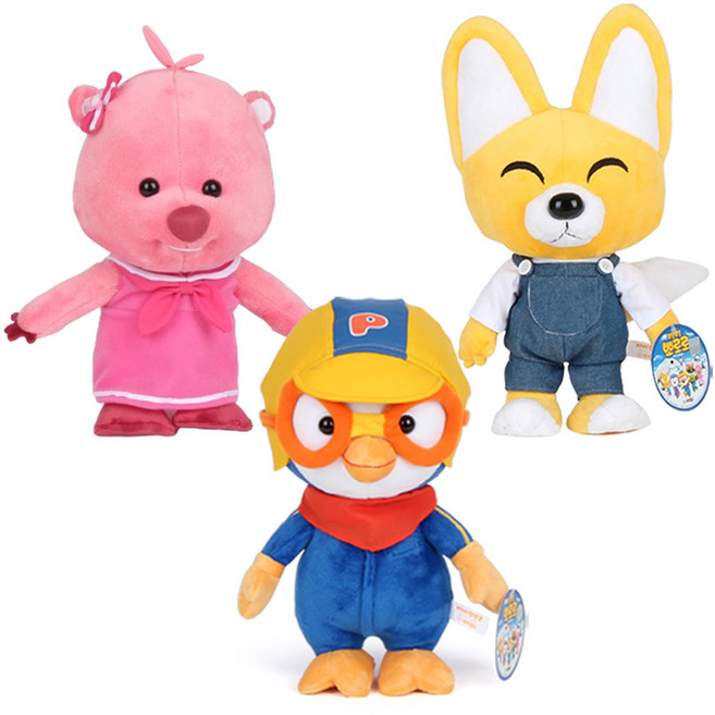 [미미월드] 봉제인형(루피/ 뽀로로/ 에디) 3종세트, (루피/ 뽀로로/ 에디) 3종세트, 1세트, 34cm