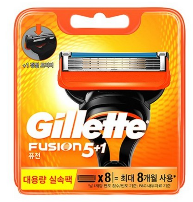 질레트 정품 퓨전 매뉴얼 면도날, 4개입, 3개