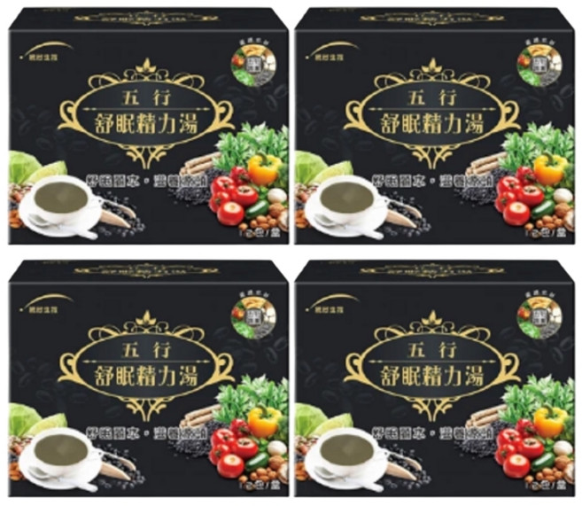 統欣生技 舒眠五行精力湯 黑芝麻.膳食纖維.色胺酸.沖泡穀物., 4個, 12份