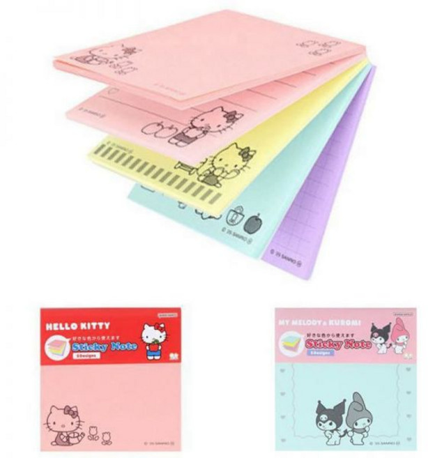 산리오캐릭터즈 점착 메모지 5컬러 포스트잇 인덱스 NLC, 마이멜로디&쿠로미(201085)