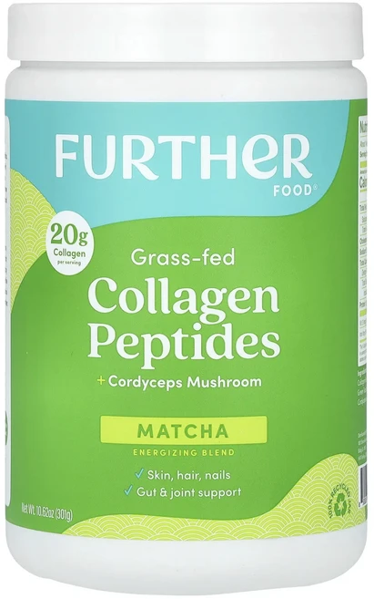 몸관리하세요 겨울입니다 Further Food 목초 사육 콜라겐 펩타이드 + 동충하초 말차 301g(10.62oz) 특별관리진행, FurtherFood목초사육콜라겐펩타이드동충하초말차30, 301g, 1개 - 쿠팡