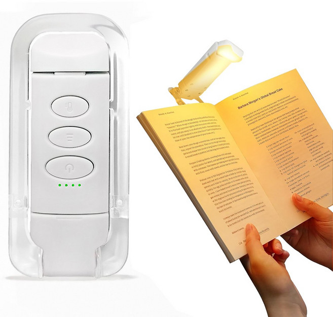 Yokosoo 북 라이트 독서등 집게독서등, 화이트